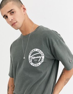 Футболка оливкового цвета с логотипом Tommy Jeans-Зеленый