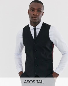 Черный облегающий жилет ASOS DESIGN Tall