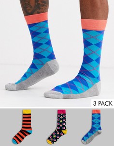 3 пары носков с принтом HS by Happy Socks-Мульти