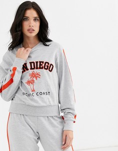 Свитшот для дома с принтом \San Diego\" ASOS DESIGN-Серый
