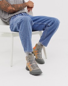 Светло-бежевые походные ботинки из искусственной кожи на шнуровке ASOS DESIGN-Светло-бежевый