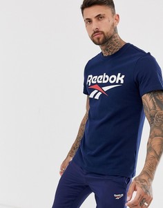 Темно-синяя классическая футболка с короткими рукавами Rebok - Vector-Темно-синий Reebok