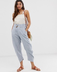 Брюки с завышенной талией Free People Paradise-Синий