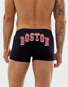Боксеры-брифы с принтом \Вoston\" ASOS DESIGN-Черный