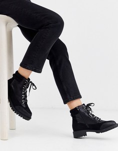 Черные ботинки на шнуровке River Island-Черный