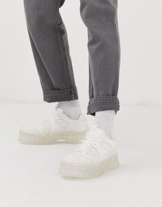 Кроссовки кремового цвета на массивной подошве ASOS DESIGN-Белый