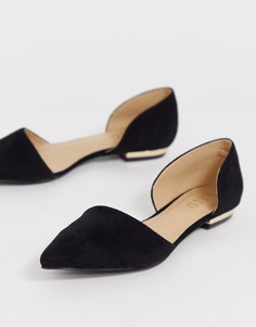 Черные замшевые туфли на плоской подошве RAID-Черный