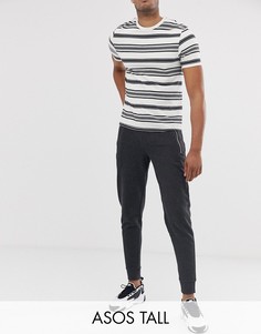 Темно-серые меланжевые суженные книзу джоггеры с молниями ASOS DESIGN Tall-Серый