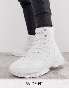 Белые сетчатые кроссовки на массивной подошве для широкой стопы ASOS DESIGN-Белый
