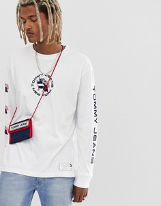 Белый лонгслив с принтом на спине и рукавах Tommy Jeans Summer Heritage Capsule
