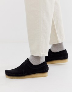 Черные замшевые туфли Clarks Originals-Черный
