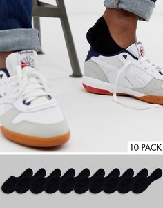 Набор из 10 пар черных невидимых носков ASOS DESIGN - Со скидкой-Черный