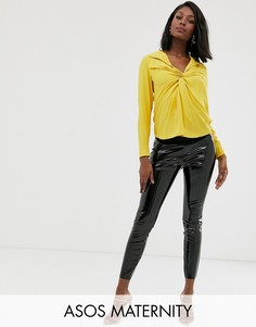 Брюки со вставкой для живота ASOS DESIGN Maternity-Черный