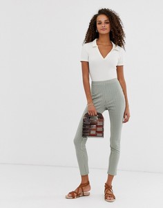 Жаккардовые брюки скинни в клетку ASOS DESIGN-Зеленый