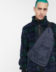 Темно-синяя сумка через плечо с карманами ASOS DESIGN-Темно-синий