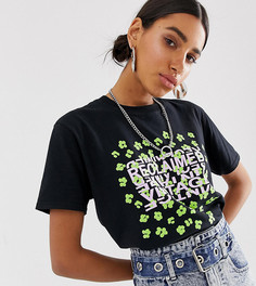 Футболка со звериным принтом и логотипом Reclaimed Vintage inspired-Черный