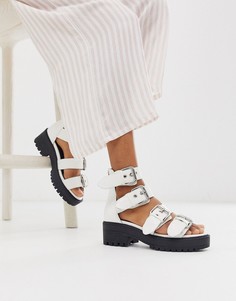Белые сандалии с отделкой под кожу крокодила ASOS DESIGN Fixation-Белый