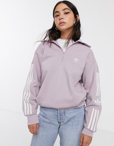 Сиреневый свитшот с короткой молнией adidas Originals - Locked Up-Фиолетовый