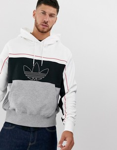 Серый худи adidas Originals Rivalry-Белый
