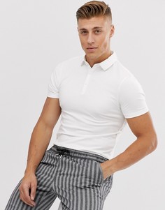 Белое обтягивающее поло River Island-Белый