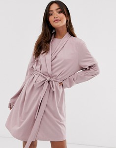 Комбинируемый трикотажный халат ASOS DESIGN-Розовый