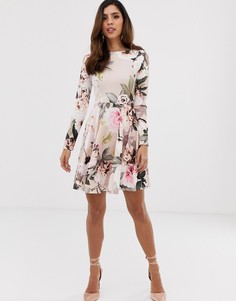 Приталенное платье с длинными рукавами Closet-Розовый