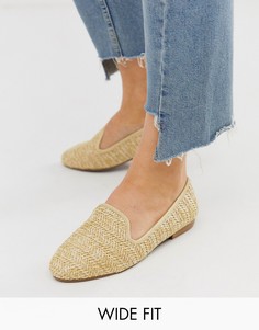 Шлепанцы из рафии New Look wide fit-Белый