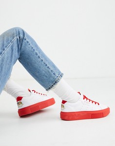 Бело-красные кроссовки adidas Originals x Fiorucci Super Sleek-Белый