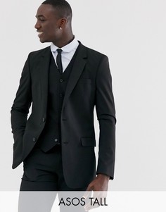 Черный приталенный пиджак ASOS DESIGN Tall