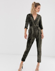 Комбинезон узкого кроя с запахом Closet-Зеленый