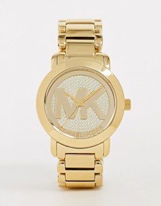 Золотистые часы-браслет с логотипом Michael Kors-Золотой