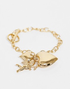 Позолоченный браслет с подвеской с херувимом Image Gang-Золотой