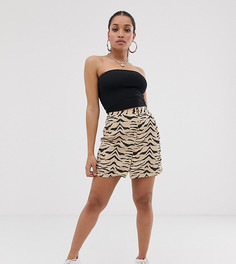 Мини-юбка с зебровым принтом ASOS DESIGN Petite-Мульти