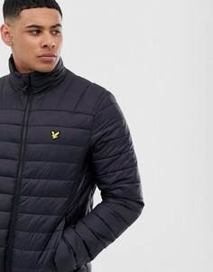 Черный стеганый пуховик с логотипом Lyle & Scott Fitness