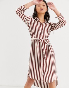 Платье-рубашка в полоску In Wear Tamara-Красный