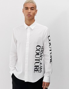 Рубашка с логотипом сбоку Versace Jeans Couture-Белый