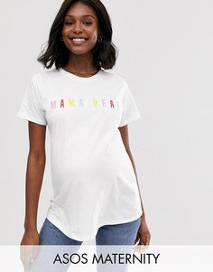 Футболка с принтом ASOS DESIGN Maternity-Белый