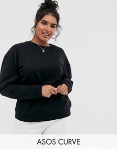 Черный свитшот из органического хлопка ASOS DESIGN Curve