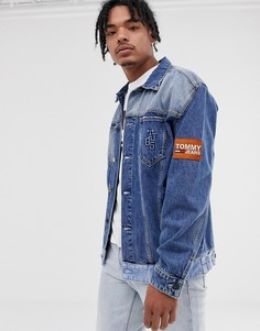 Oversize-куртка с контрастным низом и нашивкой на рукаве Tommy Jeans-Синий