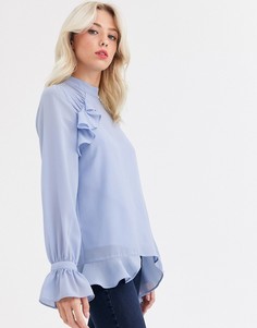 Лонгслив с высоким воротом и асимметричным низом ASOS DESIGN-Белый