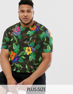 Футболка с цветочным принтом с логотипом Polo Ralph Lauren Big & Tall-Синий