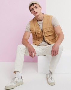 Светло-коричневый жилет в стиле милитари ASOS DESIGN