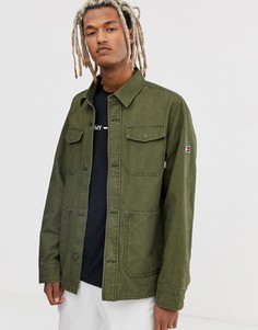 Куртка оливкового цвета с карманами карго Tommy Jeans-Зеленый