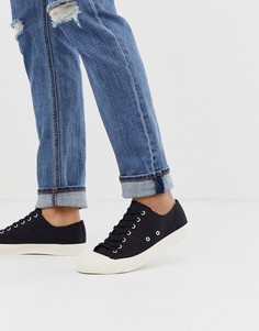 Черные парусиновые кеды со шнуровкой ASOS DESIGN-Черный