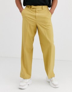 Широкие брюки горчичного цвета ASOS DESIGN-Желтый