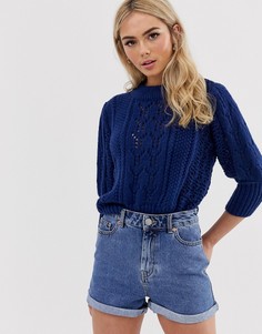 Пушистый джемпер неплотной вязки ASOS DESIGN-Темно-синий
