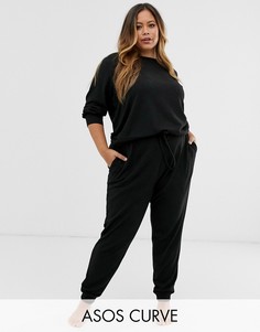 Комбинируемые мягкие джоггеры для дома ASOS DESIGN Curve-Черный