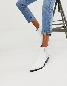 Белые кожаные ботинки челси в стиле вестерн ASOS DESIGN Adelaide-Белый