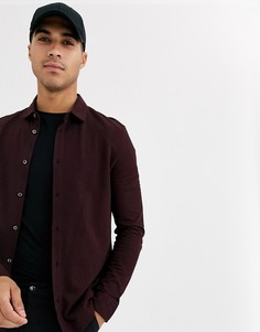 Бордовая трикотажная рубашка Burton Menswear-Красный