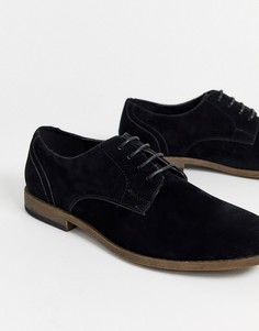 Черные туфли дерби из искусственной замши New Look-Черный